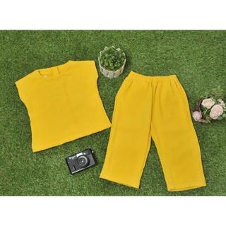 Gambar Olive one set - baju setelan anak perempuan 1-6 tahun - bahan crinkle - Kuning, S dari arshanakids undefined Tokopedia