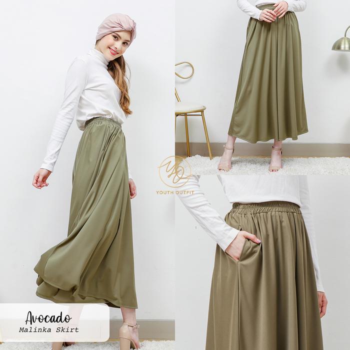 Gambar Youthfit - Malinka skirt - Rok import - Rok premium - skirt premium - avocado dari Youthscarf Official undefined Tokopedia