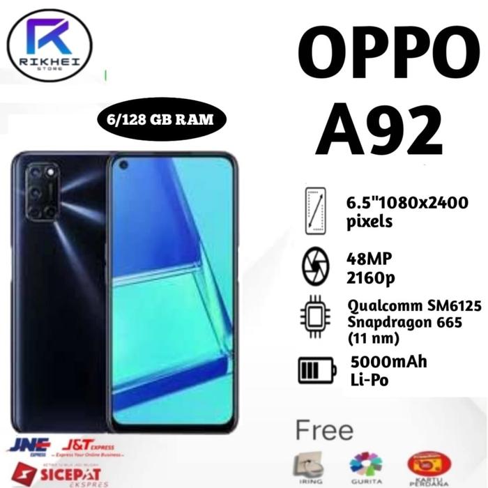Gambar OPPO A92 ( RAM 6 INTERNAL 128 GB ) GARANSI RESMI OPPO INDONESIA - Hitam dari Utamaofficiall undefined Tokopedia