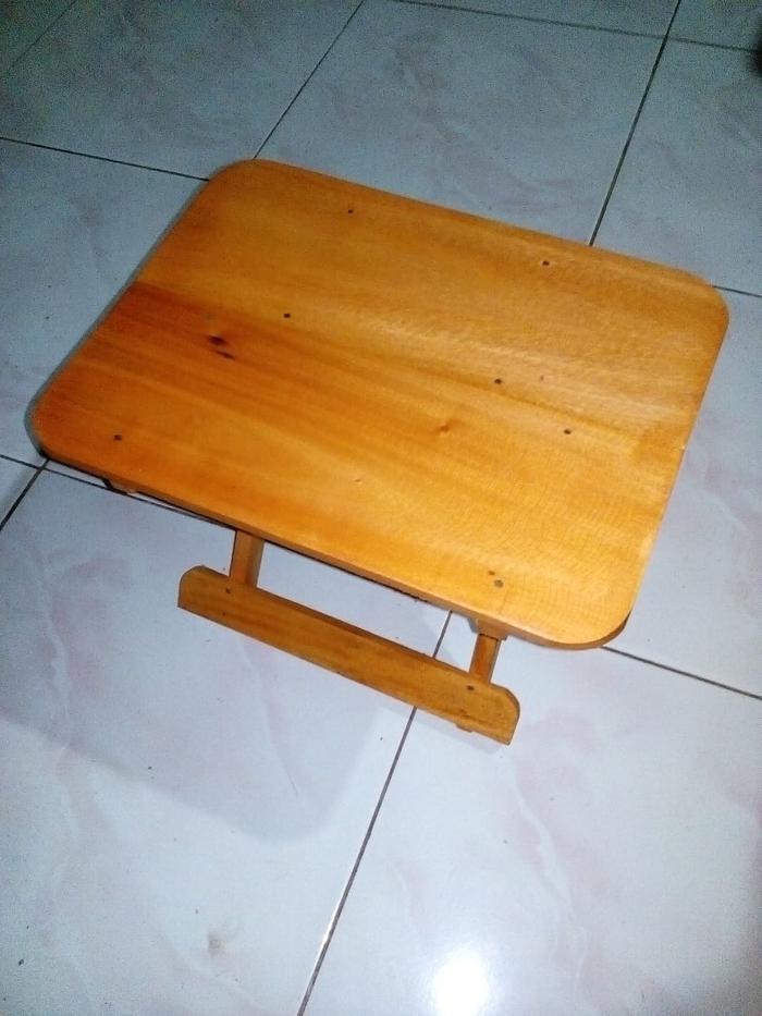 Gambar Meja Lipat Kayu portable DAMPAR Belajar Meja Ngaji TPA TPQ meja laptop - sudah diplitur dari WAKANDASTORE undefined Tokopedia