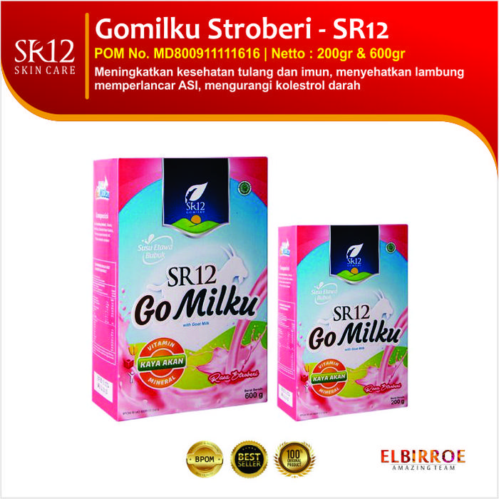 Gambar ASLI Susu Etawa/ Susu Kambing Etawa / Go Milku SR12 ORIGINAL BPOM - STROBERI, 200gr dari ELBIRROE undefined Tokopedia
