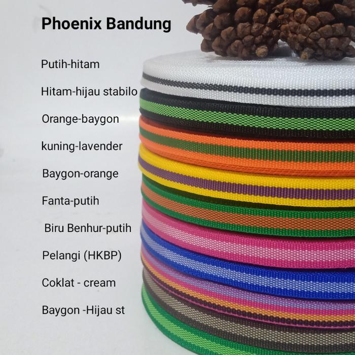 Gambar Tali webbing 1 cm garis - Random dari Phoenix Bandung undefined Tokopedia