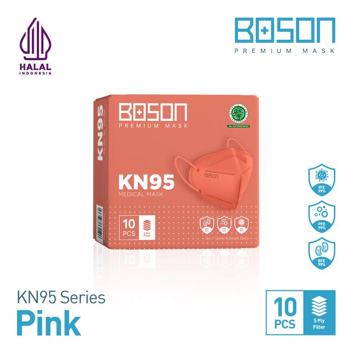 Gambar BOSON Pink Series Premium Masker KN95 5 Ply Isi 10 Pcs - Merah Muda dari Boson Official Store undefined Tokopedia