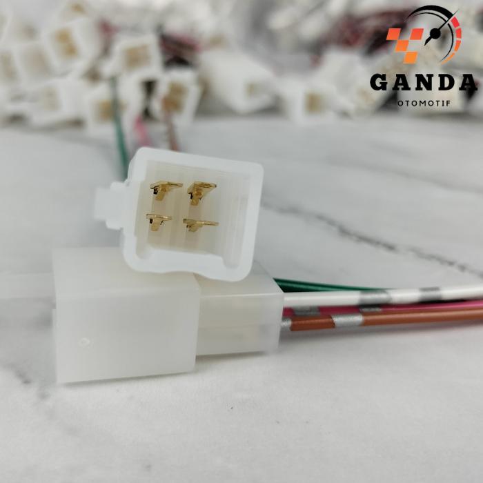 Gambar SOCKET/SOKET SAMBUNG KABEL 4 PIN KECIL + KABEL BINTIK - COWOK dari Ganda Otomotif undefined Tokopedia