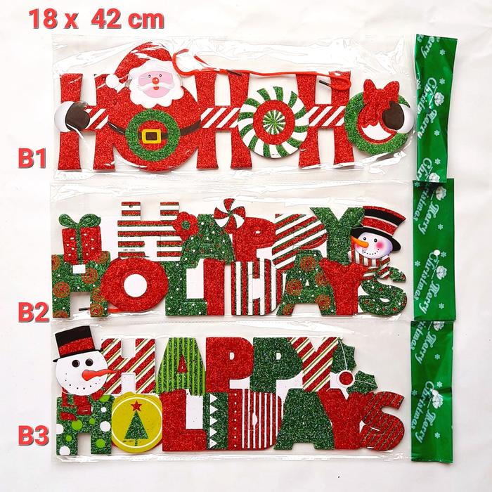 Gambar Banner Merry Christmas Tempelan Gantungan Pintu Hiasan Pohon Natal - GH 734 MOTIF B1 dari MadisonShop undefined Tokopedia