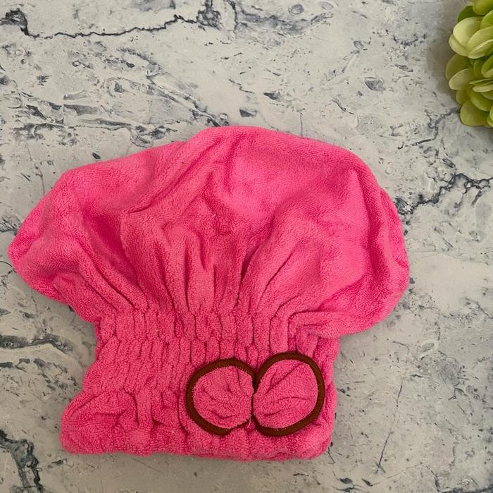 Gambar Handuk Keramas Quick Drying Hair Cap Microfiber Topi Pengering Rambut - pink fanta dari Mega Indo Grosir undefined Tokopedia