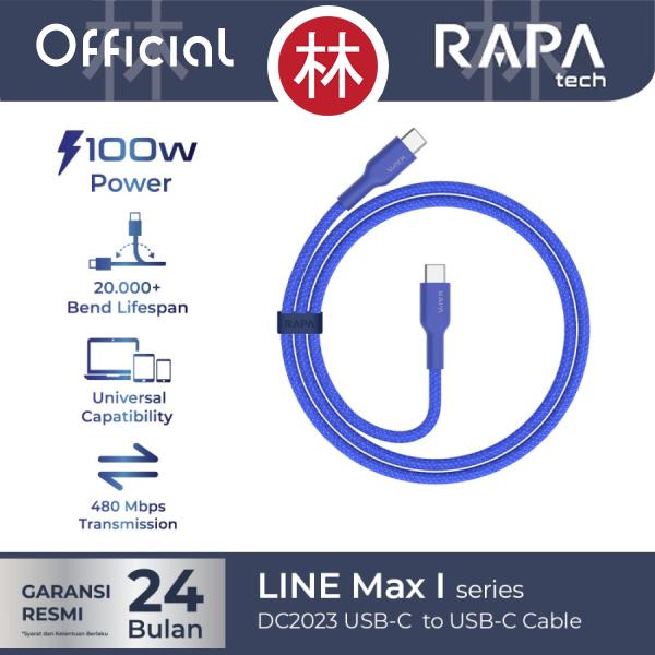 Gambar RAPAtech DC2023 - LINE MAX I - USB-C to USB-C Cable Type-C 100W 120 cm - Biru dari RAPAtech Jakarta Kota Administrasi Jakarta Barat Tokopedia