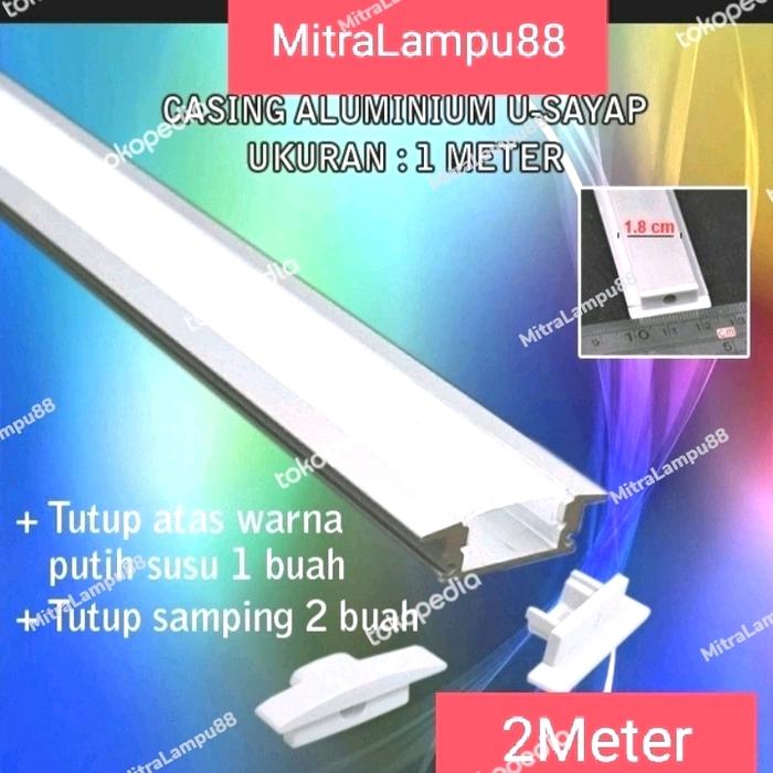 Gambar Housing Kap Alumunium Led Strip/Led Bar Cover Susu YW Style 2M 2Meter dari MitraLampu88 undefined Tokopedia