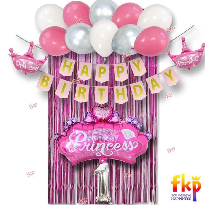 Gambar Set Paket Dekorasi Ulang Tahun Anak Karakter Kartun Perempuan - princess dari FKP Store undefined Tokopedia