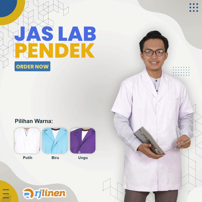 Gambar Jas Laboratorium/Jas Lab Praktek/Jas Lab Lengan Pendek (Unisex) - Putih, S dari Rumahjahitid undefined Tokopedia