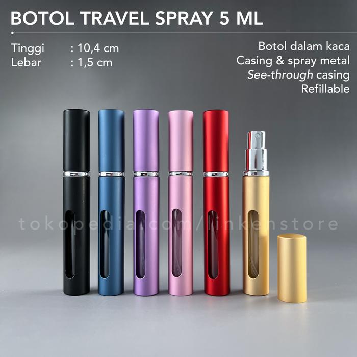 Gambar Botol Parfum Mini 5ml Spray Travel Size Pen Refillable Decant Perfume - Merah Muda dari Linken Store Jakarta undefined Tokopedia