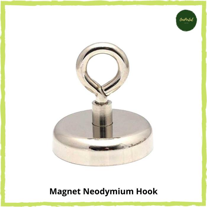Gambar Magnet Super Kuat Gantungan / Strong Round Neodymium Magnet with Hook - Hook Bulat, S dari OnePortal undefined Tokopedia