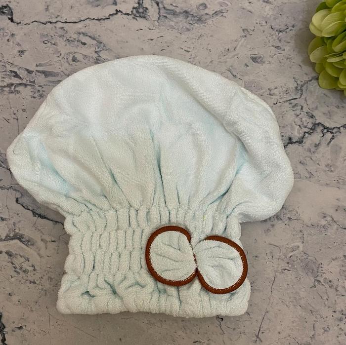 Gambar Handuk Keramas Quick Drying Hair Cap Microfiber Topi Pengering Rambut - Biru dari Mega Indo Grosir undefined Tokopedia