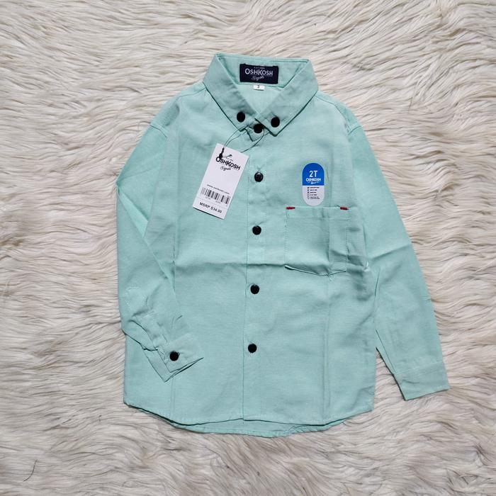 Gambar Kemeja Polos Anak Lengan Panjang Oxford Premium 1-9 tahun - Hijau Mint, 6 dari RR_Kidswear undefined Tokopedia