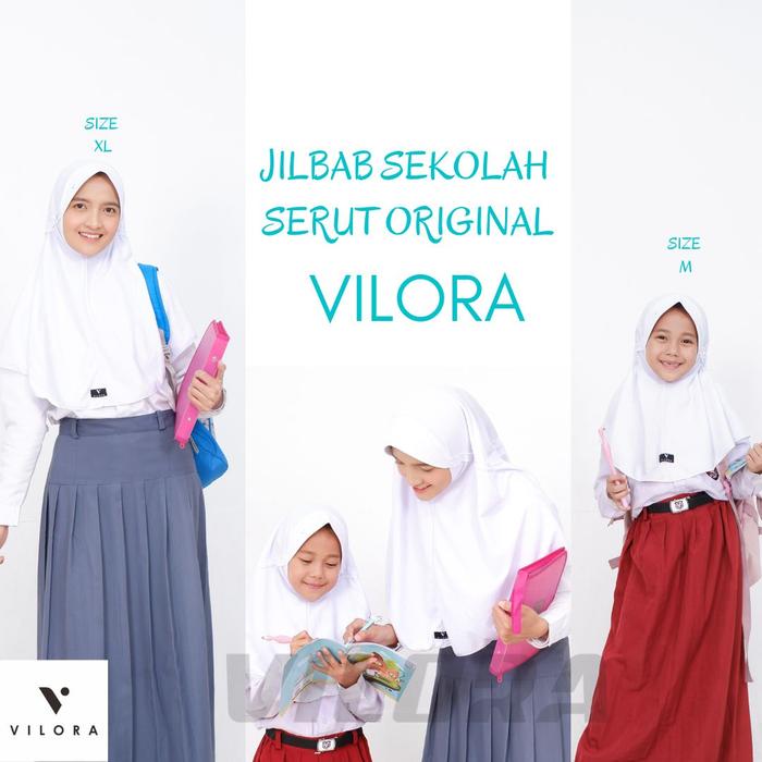 Gambar JILBAB KERUDUNG SEKOLAH ORIGINAL VILORA SD SMP SMA - XL, Putih dari VILORA_NEW undefined Tokopedia