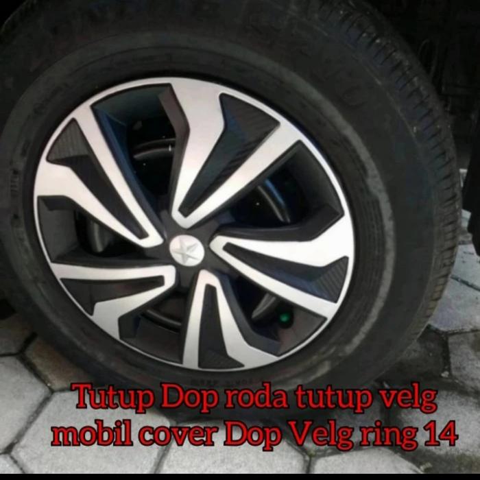 Gambar wheel dop cover Ayla ring 13 dan 14 inch motif hitam silver dari mobile expres undefined Tokopedia