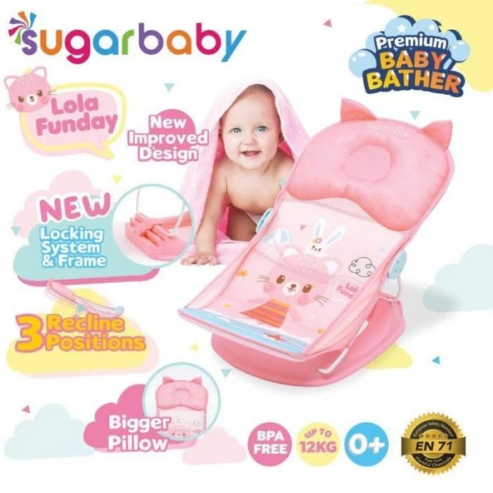 Gambar SUGAR BABY Deluxe baby bather bisa lipat - lola funday dari ZIPHORU BABY SHOP undefined Tokopedia