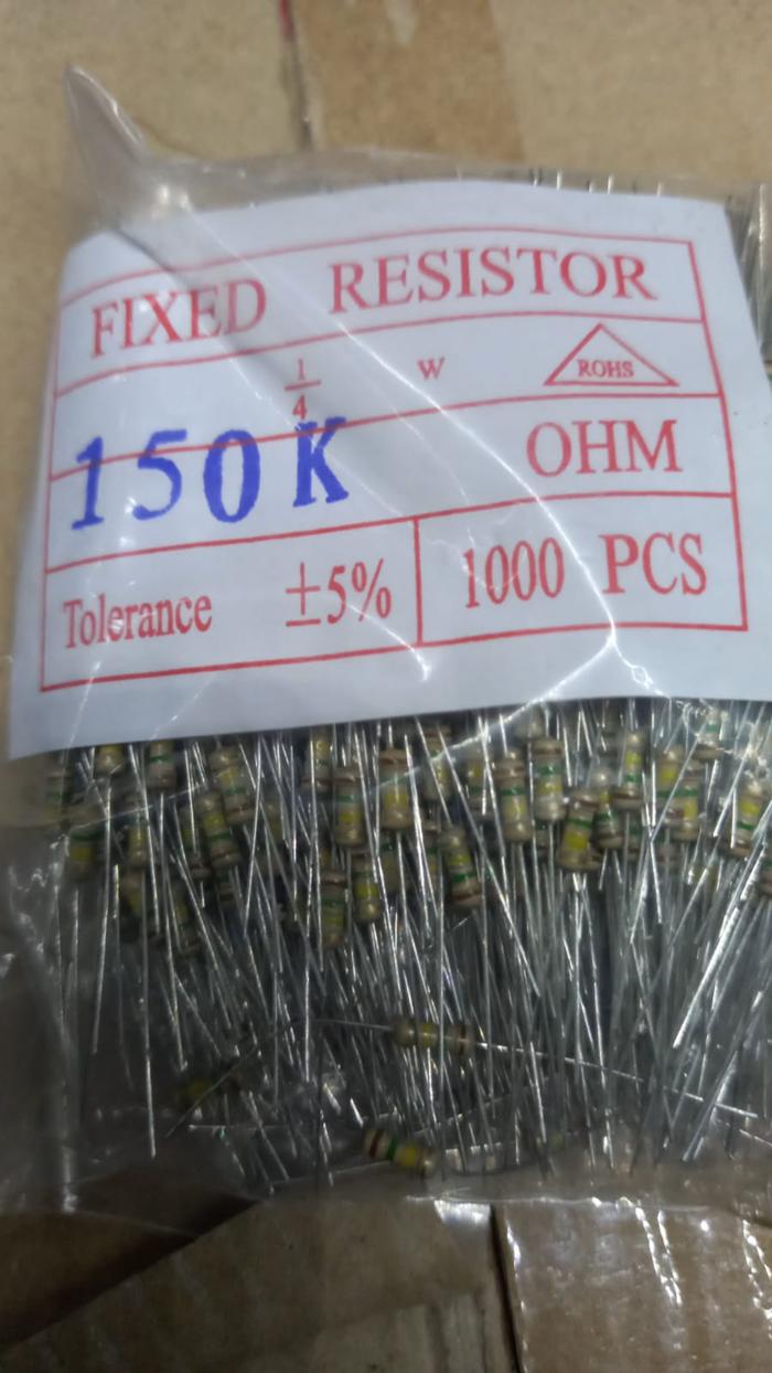 Gambar 100 pcs resistor 1/4 watt 5% 10k OHM-270K (10.000-270.000) - 150K dari Sarah Elektronik undefined Tokopedia