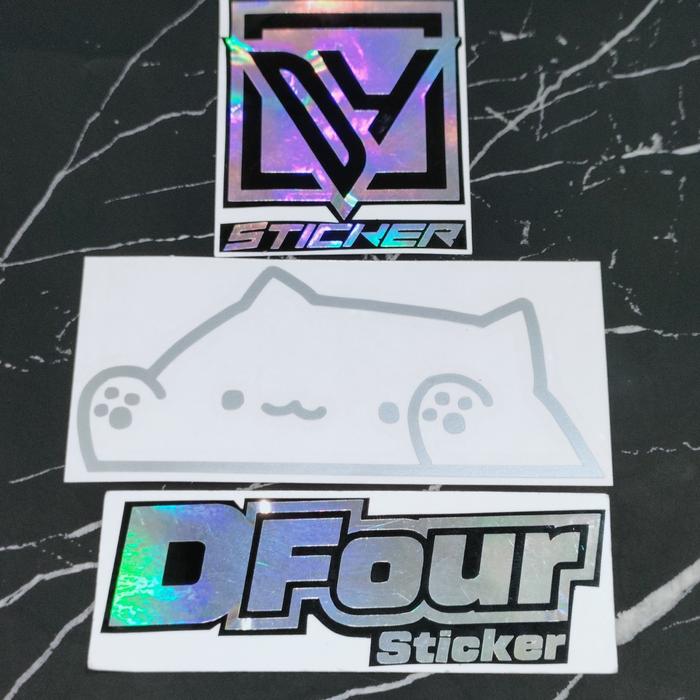 Gambar STICKER BONGO CAT KUCING STICKER MOTOR MOBIL LAPTOP CUTTING - silver dari D4 Sticker undefined Tokopedia