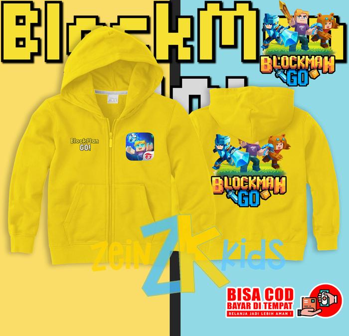 Gambar Hoodie Zipper Blockman Go Anak / Jaket Sweater Blockman Go Anak - Kuning, L dari ZeinKids undefined Tokopedia