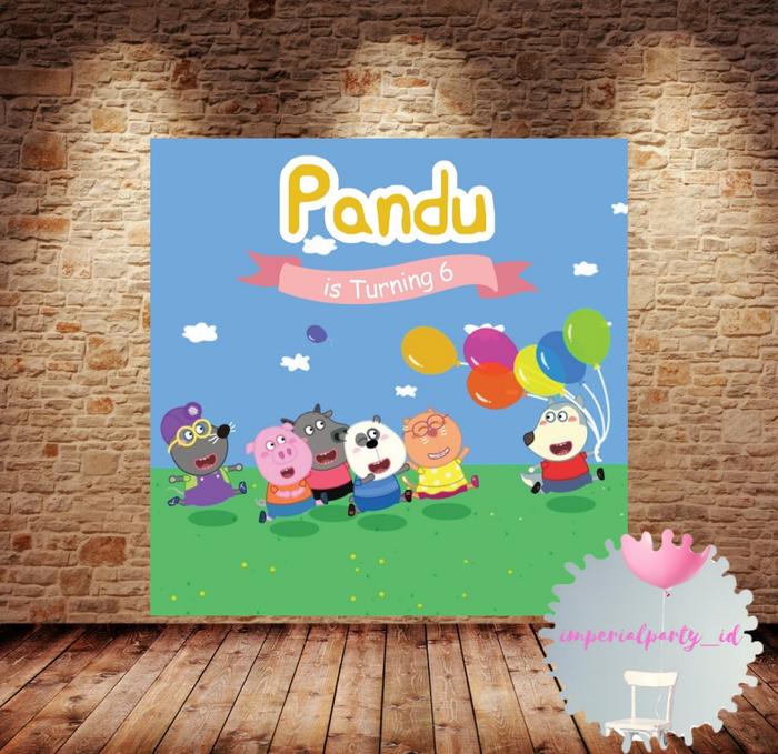 Gambar Custom Backdrop Banner Spanduk Happy Birthday Wolfoo - 1x1 m dari imperialparty undefined Tokopedia