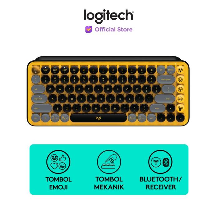 Gambar Logitech POP Keys Keyboard Wireless Mechanical Compact, Emoji Keys - Blast dari Megacomp Online Kota Bandung Tokopedia