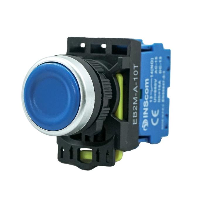 Gambar PUSH BUTTON SWITCH FLUSH MAINTAINED / PUSHBUTTON TOMBOL PRESS LOCKING - Biru dari Igi Mart undefined Tokopedia