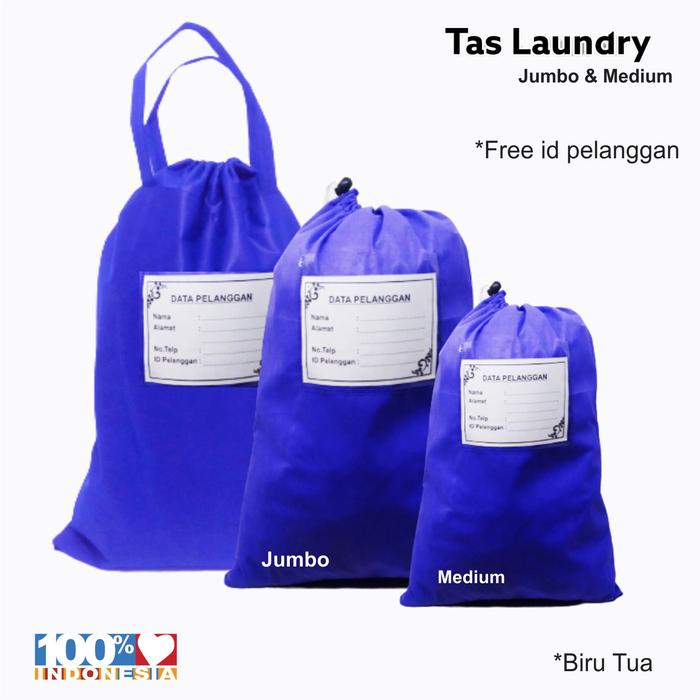 Gambar Tas Laundry Jumbo / Laundry Bag Kapasitas 8-10kg - Biru Tua, Medium dari amiraoutfit undefined Tokopedia