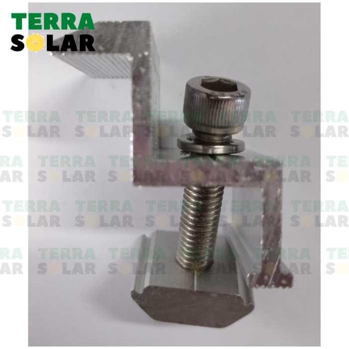 Gambar Mid Clamp Braket Solar PV Panel Surya Baut Stainless Steel 304 - End Clamp dari Terra Solar undefined Tokopedia