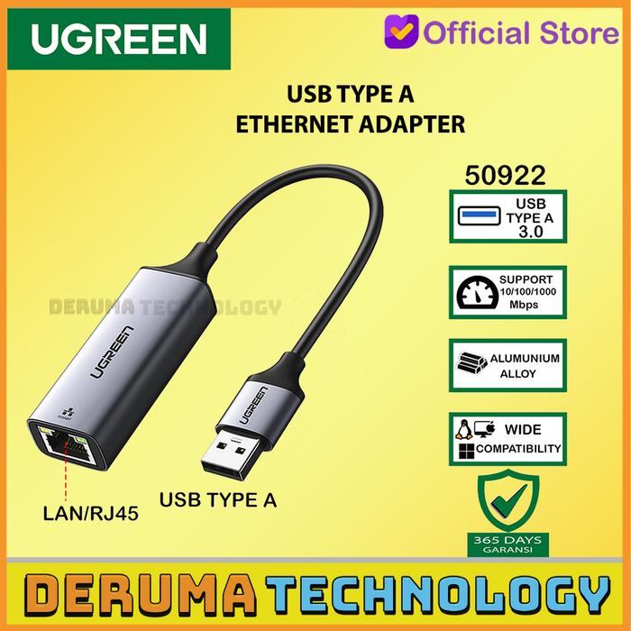 Gambar UGREEN Kabel USB Type C Gigabit To LAN RJ45 Ethernet Network 1000Mbps - 50922 dari DERUMA TECHNOLOGY OFFICIAL Kota Administrasi Jakarta Barat Tokopedia