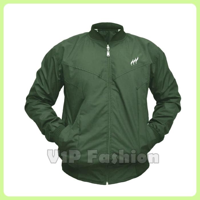 Gambar JAKET BOMBER PARASUT / JAKET JUMBO PRIA / JAKET MOTOR BIG SIZE 2XL 3XL - Hijau Army, 3XL dari V1P Fashion undefined Tokopedia
