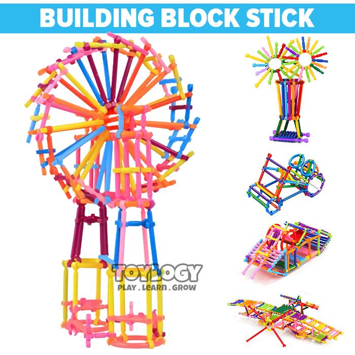 Gambar Mainan Edukasi Block Blocks Bricks Bongkar Pasang Susun Stik Stick dari Toylogy undefined Tokopedia
