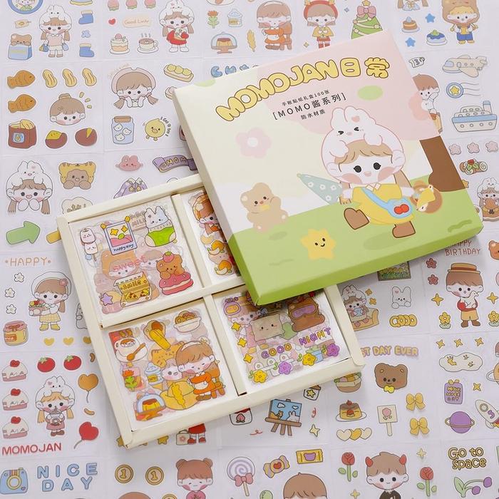 Jual diy project sticker set box multi surface cute stickers korea ...
