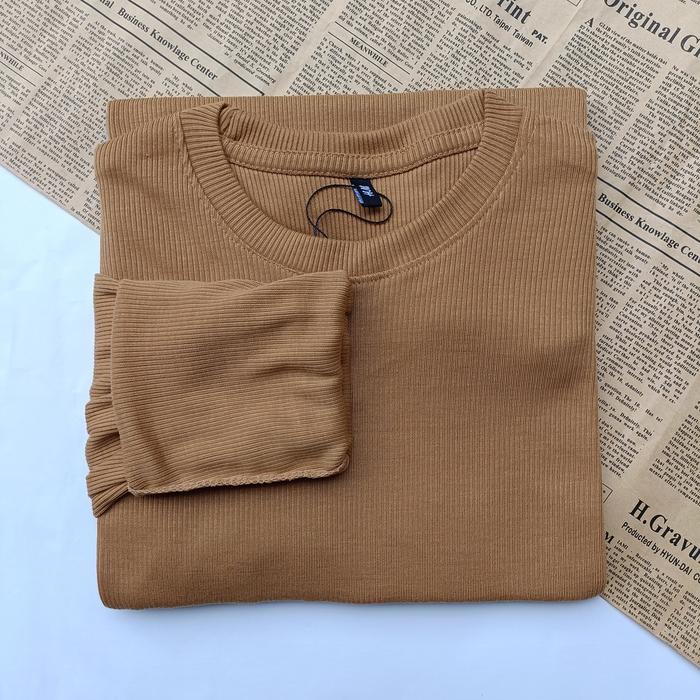 Gambar kaos rib oversize premium/Kaos Jumbo - mocca dari SW Beding undefined Tokopedia