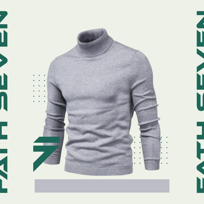 Gambar TURTLE NECK Sweater Rajut Pria Korea Bahan Tebal Kerah Tinggi Polos - Abu Muda, M dari Maxe Id undefined Tokopedia