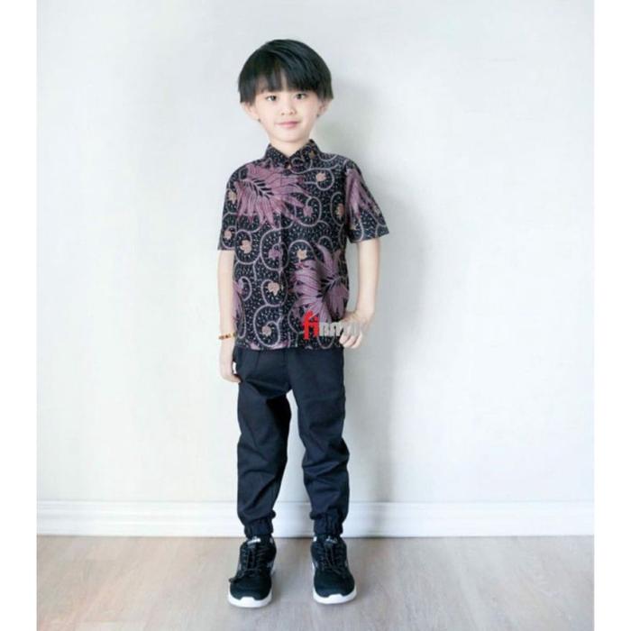 Gambar BATIK COUPLE ANAK DAN AYAH PRIA LENGAN PENDEK MOTIF UNGU DAN BIRU - Hem anak 01, L dari Sah.id Official undefined Tokopedia