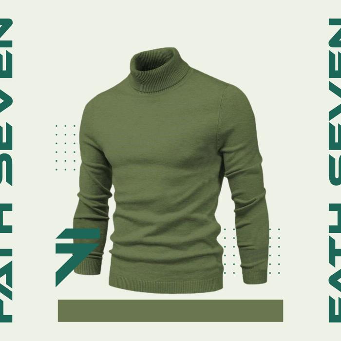 Gambar TURTLE NECK Sweater Rajut Pria Korea Bahan Tebal Kerah Tinggi Polos - Army, M dari Maxe Id undefined Tokopedia