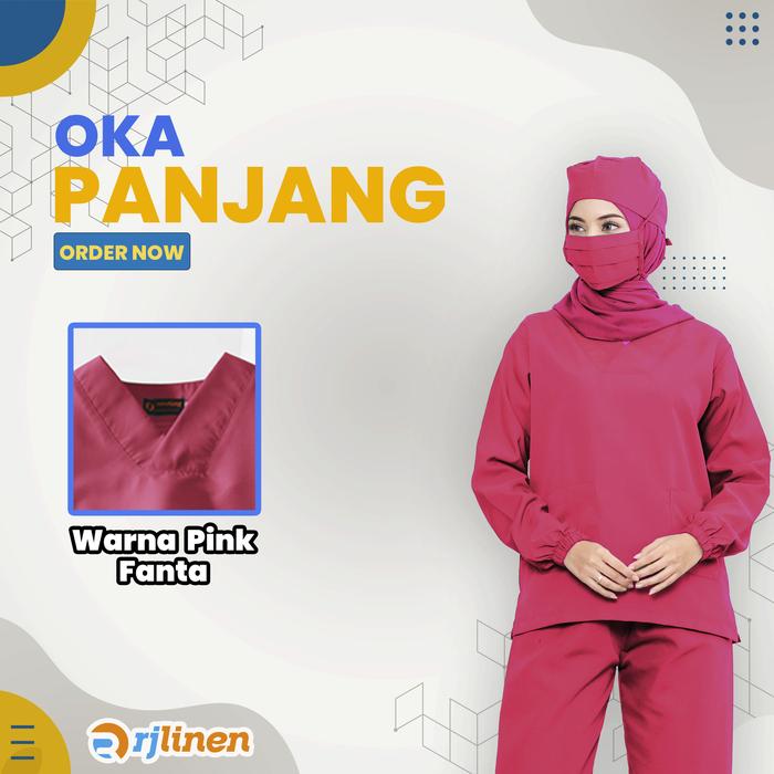 Gambar Setelan OKA Lengan Panjang/Baju Perawat Panjang/Baju OKA/Seragam OK - Pink Fanta, 3XL dari Rumahjahitid undefined Tokopedia