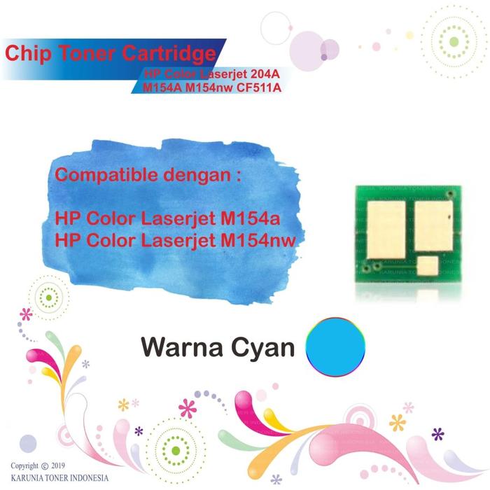 Gambar Chip Toner 204A M154A M180 M181 CF510A CF511A CF512A CF513A Color Bag - PUTIH - CYAN dari KARUNIA TONER undefined Tokopedia