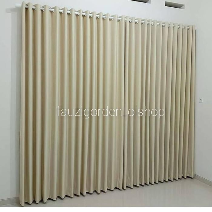 Gambar gorden minimalis/hordeng smokring L.140 x T. 200cm. tirai - cream, L.140 x T.230cm dari fauzigorden_olshop undefined Tokopedia