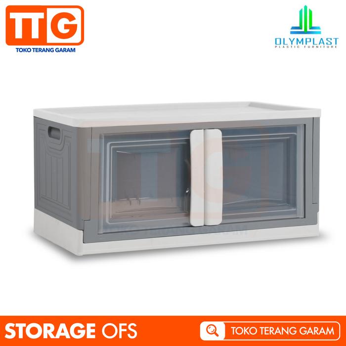 Gambar OLYMPLAST FOLDING STORAGE PLASTIC CONTAINER BOX KOTAK PENYIMPANAN OFS - GREY dari Toko Terang Garam undefined Tokopedia