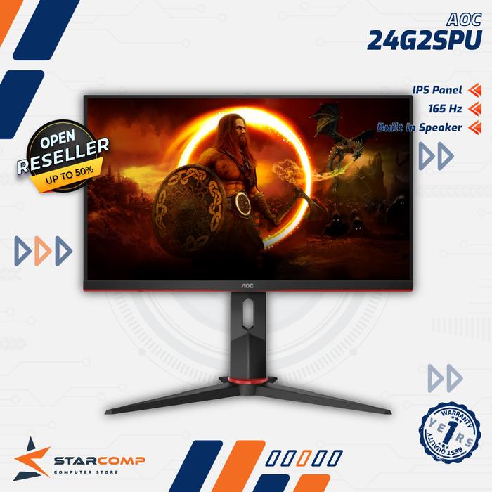 Gambar Monitor LED AOC 24G2SPU 24" IPS 1080p 165Hz HDMI DP Speaker USB dari Starcomp Origin undefined Tokopedia