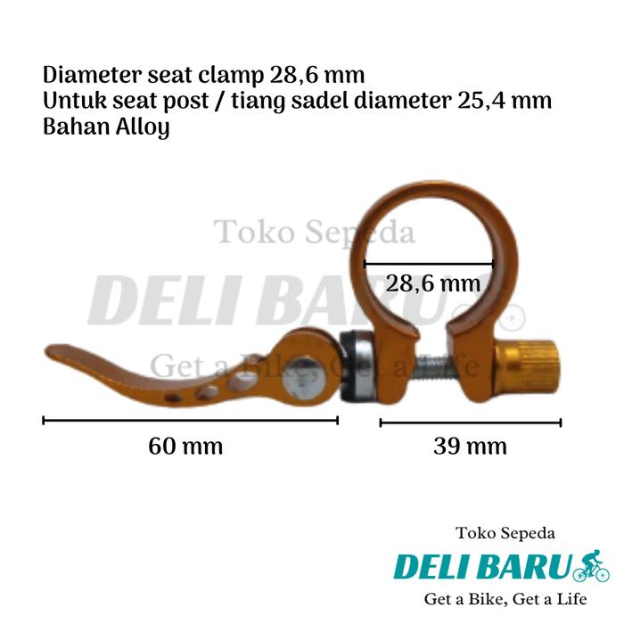 Gambar Seat clamp qr standar 28.6 untuk seatpost 25,4 sepeda anak BMX minion - Kuning dari Deli baru undefined Tokopedia