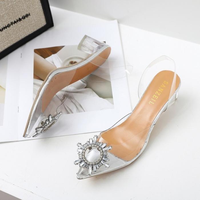 Gambar sepatu sandal wanita heels 3cm 5cm 7cm transparan cristal import ori - crystal 5cm, 36 dari Tommorie Shop undefined Tokopedia