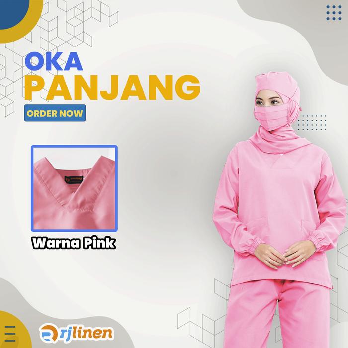 Gambar Setelan OKA Lengan Panjang/Baju Perawat Panjang/Baju OKA/Seragam OK - Pink Soft, XL dari Rumahjahitid undefined Tokopedia