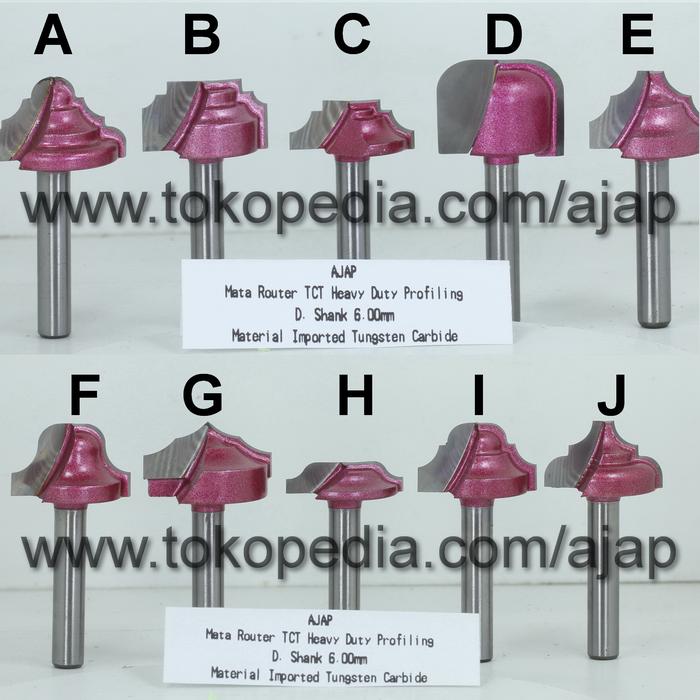 Jual Mata Router Profil Trimmer CNC shank 6mm TCT Heavy Duty Kayu ...