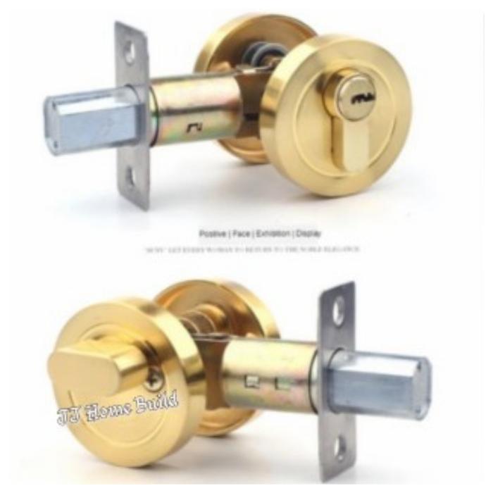 Gambar Deadbolt Kunci Tambahan Knop Kunci/Kunci tanam pintu kayu - Gold dari JJ Home Build undefined Tokopedia
