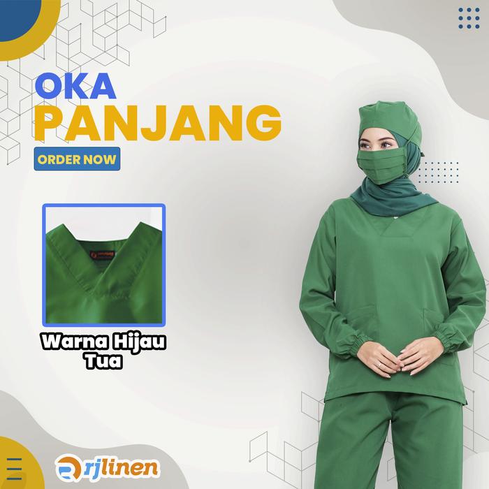 Gambar Setelan OKA Lengan Panjang/Baju Perawat Panjang/Baju OKA/Seragam OK - Hijau, S dari Rumahjahitid undefined Tokopedia