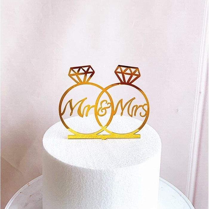 Gambar (1pc) Topper Kaca Happy birthday - topper acrylic happy birthday - Mr&Mrs Gold dari RajaBalon undefined Tokopedia