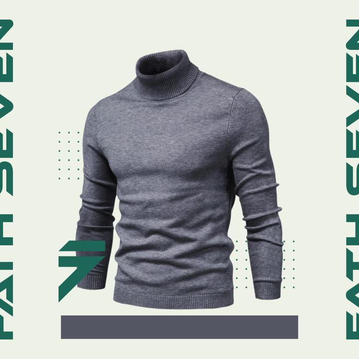 Gambar TURTLE NECK Sweater Rajut Pria Korea Bahan Tebal Kerah Tinggi Polos - Abu Tua, M dari Maxe Id undefined Tokopedia